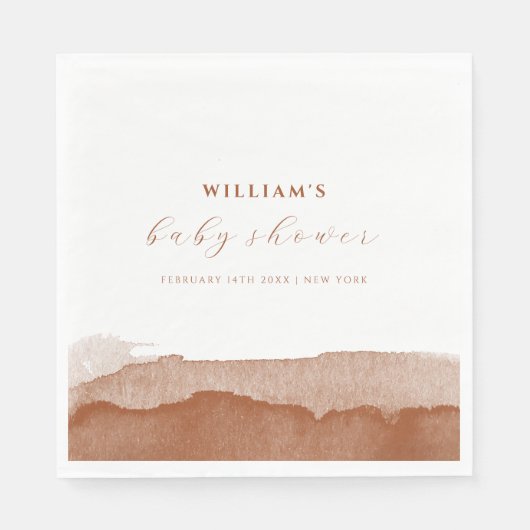 ボホミニマルテラコッタ砂漠グラデーション赤ちゃんシャワー スタンダードランチョンナプキン (正面)