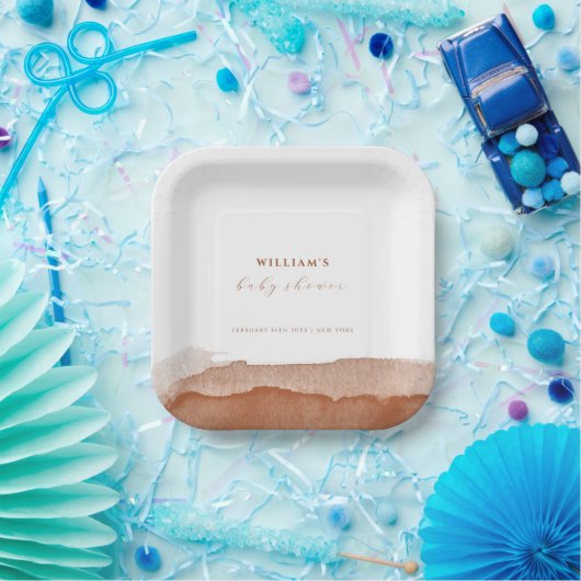 ボホミニマルテラコッタ砂漠グラデーション赤ちゃんシャワー ペーパープレート (パーティー)