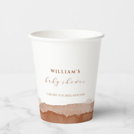 ボホミニマルテラコッタ砂漠グラデーション赤ちゃんシャワー 紙コップ