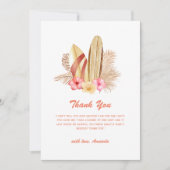 ボホミニマルトロピカルフラワーサーフィンベビーシャワー サンキューカード (正面)