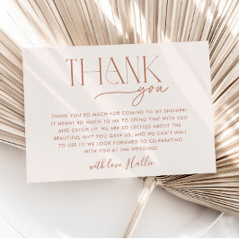 ボホミニマルニュートラルブライダルシャワーサンキューカード サンキューカード