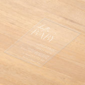 ボホミニマルハローベビー赤んモダン坊シャワー アクリル招待状 (レイダウン)