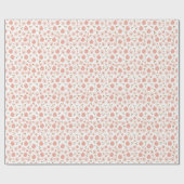 ボホミニマルハンド色彩の鮮やかデイジーピンク ラッピングペーパー (フラット)