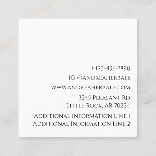 ボホミニマルハンド&離れボタニストロゴ スクエア名刺 (裏面)