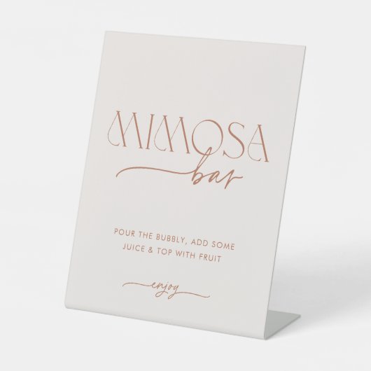 ボホミニマルブライダルシャワーミモサバー 台座サイン (正面)