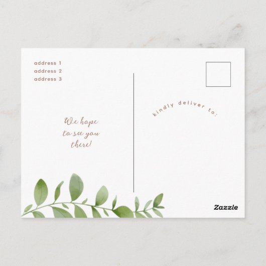 ボホミニマルベビーイン開花フローラベビーシャワー ポストカード (裏面)