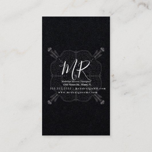 ボホミニマルマンダラヨガマクラメビジネスカード 名刺 (裏面)