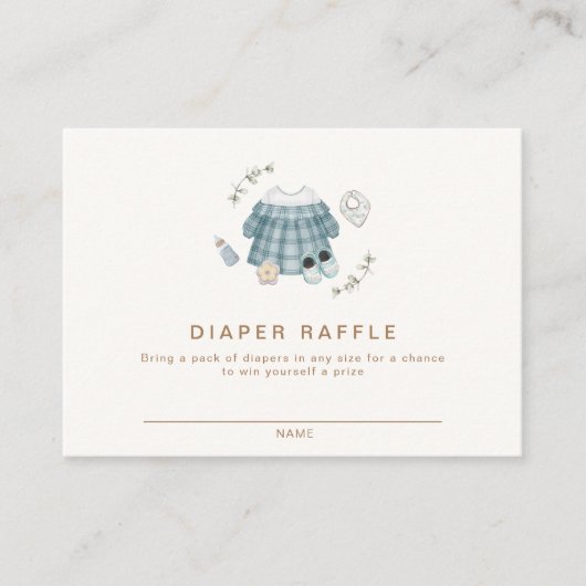 ボホミニマルモダン衣柄おむつラッフル エンクロージャーカード (正面)