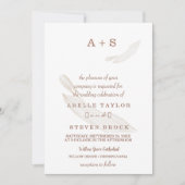 ボホミニマルリーフ結婚式招待状 招待状 (正面)