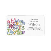 ボホミニマルワイルドフラワーとカスタム差出人住所 ラベル (正面)