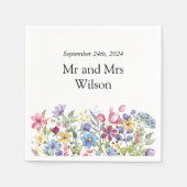 ボホミニマルワイルドフラワーディナー スタンダードカクテルナプキン (正面)