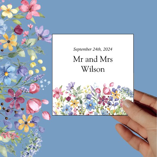 ボホミニマルワイルドフラワーディナー スタンダードカクテルナプキン