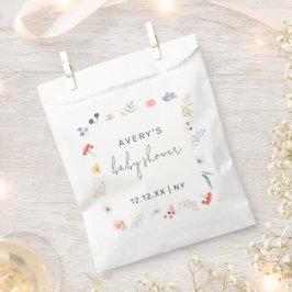 ボホミニマルワイルドフラワーフレーム赤ちゃんシャワー フェイバーバッグ