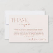 ボホミニマルー、モダンテラコッタ、ブライダルシャワー サンキューカード (正面)