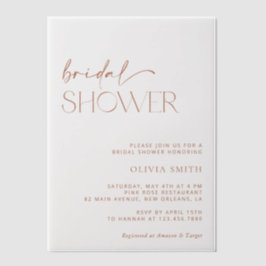 ボホミニマルー、モダンテラコッタ、ブライダルシャワー ベラム紙招待状