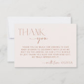 ボホミニマルー、モダンテラコッタ、ベビーシャワー サンキューカード (正面)