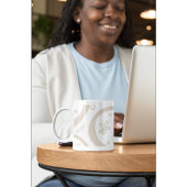 ボホミニマル抽象芸術クレセント&フローラドードル コーヒーマグカップ