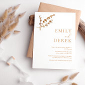 ボホミニマル秋オレンジ結婚フローラ 招待状