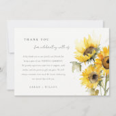 ボホミニマル素朴ヒマワリの水結婚色 サンキューカード (正面)