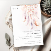 ボホミニマル羽ドリームキャッチャー赤ちゃんシャワー 招待状