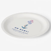 ボホミニマル航海のいかりバルーンベイビーシャワー ペーパープレート (アングル)