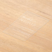 ボホミニマル、ミニマリスト、モダンブライダルシャワー アクリル招待状 (レイダウン)