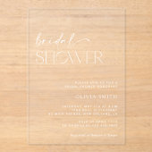 ボホミニマル、ミニマリスト、モダンブライダルシャワー アクリル招待状 (正面)