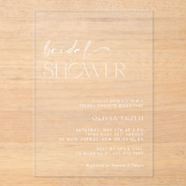 ボホミニマル、ミニマリスト、モダンブライダルシャワー アクリル招待状