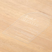 ボホミニマル、ミニマリスト、モダンブライダルシャワー アクリル招待状 (レイダウン)