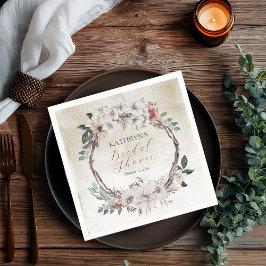 ボホミュート秋フローラブライダルシャワー スタンダードカクテルナプキン