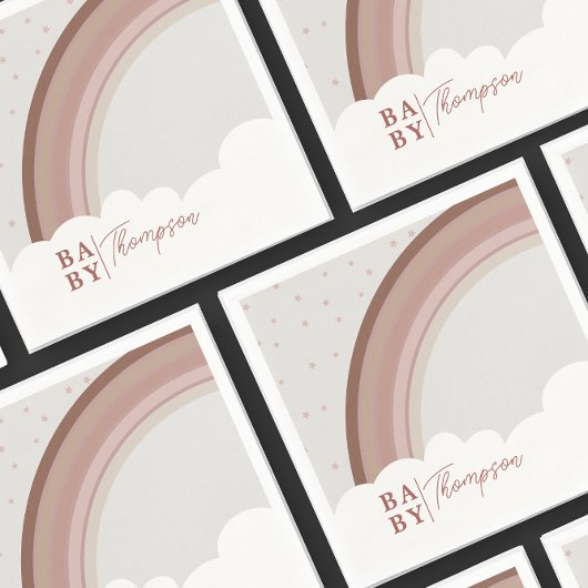 ボホミュート虹の赤ちゃんシャワー女の子ナプキン スタンダードカクテルナプキン