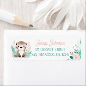 ボホミントグリーンベビーオッター差出人住所ラベル ラベル (インサイチュ)