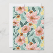 ボホミントセージグリーン色彩の鮮やかフローラブライダルシャワー 招待状 (裏面)