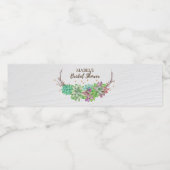 ボホミント素朴フローラ多肉性ブライダルシャワー ペットボトルラベル (シングルラベル)