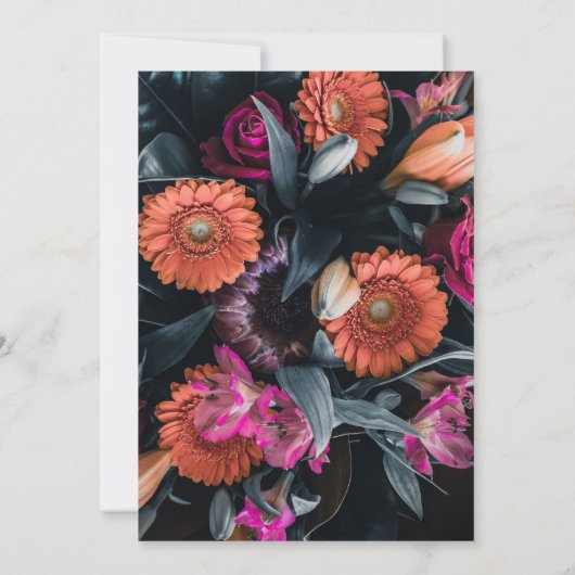 ボホムーディダークフローラブライダルシャワー 招待状 (裏面)