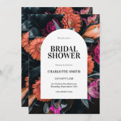 ボホムーディダークフローラブライダルシャワー 招待状 (正面/裏面)