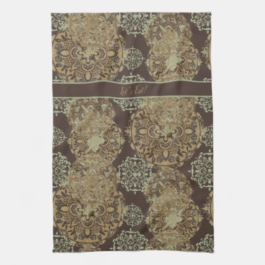 ボホムーディモノグラムのーマンダラス キッチンタオル (縦)