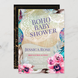 ボホムーンママ赤ちゃんシャワー 招待状