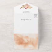 ボホムーン自然フローラパンパスネイビーベイビーシャワー オールインワン招待状 (外側)