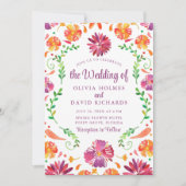 ボホメキカラフルシコフローラフェスタ結婚式の招待 招待状 (正面)