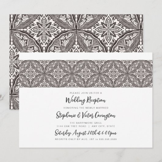 ボホメダリオン結婚式の披露宴 招待状 (正面/裏面)