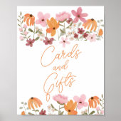 ボホメドウ山花のブライダルシャワーカードのギフト ポスター (正面)