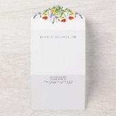 ボホメドカラフルウワイルドフラワーズブライダルシャワー オールインワン招待状 (外側)