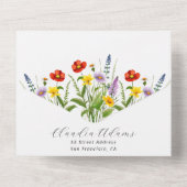 ボホメドカラフルウワイルドフラワーズブライダルシャワー オールインワン招待状 (裏面)