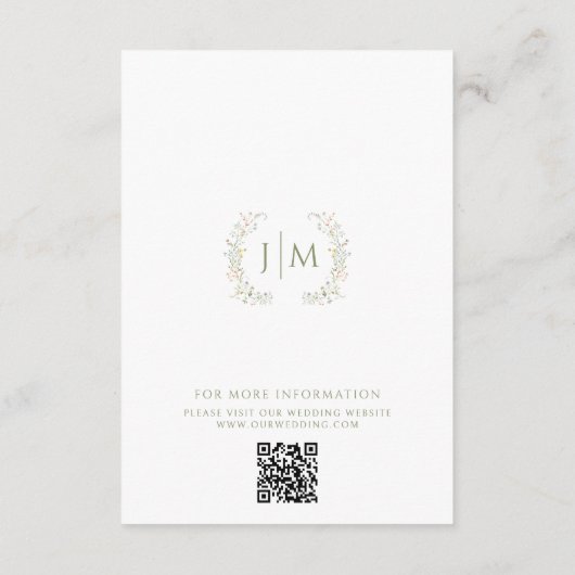 ボホメドカラフルフローラの結婚詳細カード エンクロージャーカード (裏面)