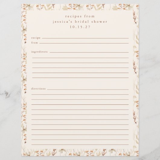 ボホメド素朴フローラパーソナライズされたレシピページ (正面)