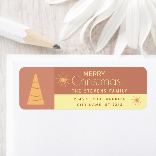 ボホメリークリスマスの陽気な色のブロック ラベル (インサイチュ)