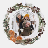 ボホメリークリスマスウィンターシトラスフォトリース オーナメントカード (正面)