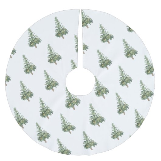 ボホメリークリスマスウォーターカラーツリー ブラッシュドポリエステルツリースカート (正面)