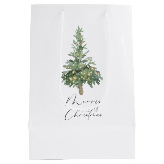 ボホメリークリスマスウォーターカラーツリー ミディアムペーパーバッグ (裏面)